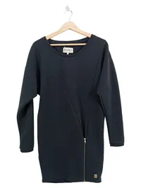 DESIRES Damen Pullover Gr. 36/S Schwarz Casual Langarm Reißverschluss 1