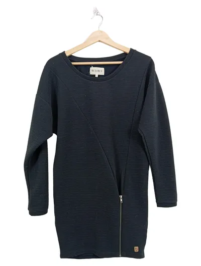 DESIRES Damen Pullover Gr. 36/S Schwarz Casual Langarm Reißverschluss
