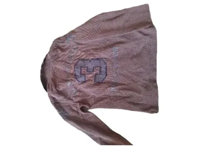Scapa Kinder Poloshirt Langarm Wolle Braun Gr. 104 Logo Print Freizeit