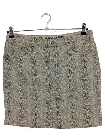 Stitch & Soul Damen Wickelrock Gr. 40/L Beige Schlangenmuster Midirock Casual