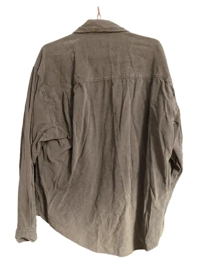 COMMANDER Freizeithemd Herren Oliv Strukturmuster Langarm Baumwolle Gr. 54 XXL