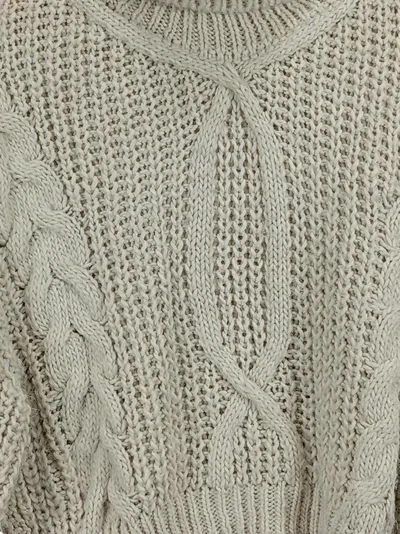 SASSYCLASSY Damen Rollkragenpullover Zopfmuster Strickpullover Gr. 36/S Beige