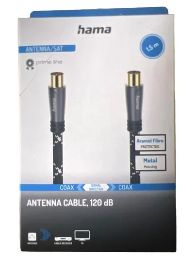 Hama prime line 120 dB Audiokabel Schwarz 1,5m TV Sat Kabel