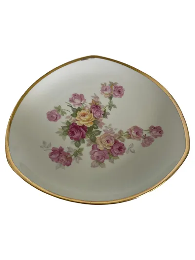 Bavaria Dekoschale Porzellan Romantik Rosen Blumenmuster Weiß 27cm