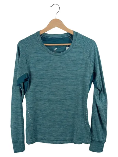 Energetics Damen Langarmshirt Laufshirt Gr. 40 Petrol Meliert Sport