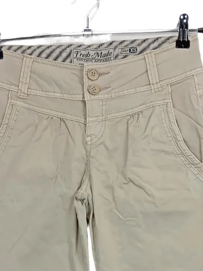 Fresh Made Damen Jeans Regular Fit XS Beige Casual Hose