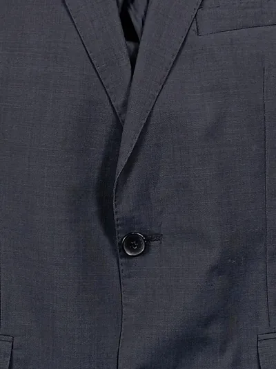 Carl Gross Anzug Herren Gr. 48 Grau Wolle Business Sakko Hose