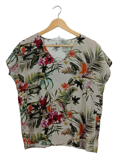Darling Harbour Damen T-Shirt 36 Blumenmuster Mehrfarbig Feminin Viskose