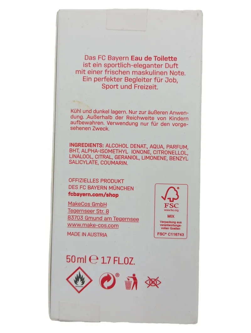 FC Bayern München Eau de Toilette Herren Elegant 50ml Duft 2