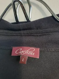 CACHOU Damen Strickjacke Schwarz Rüschen Gr. L 42 Viskose Cardigan 2