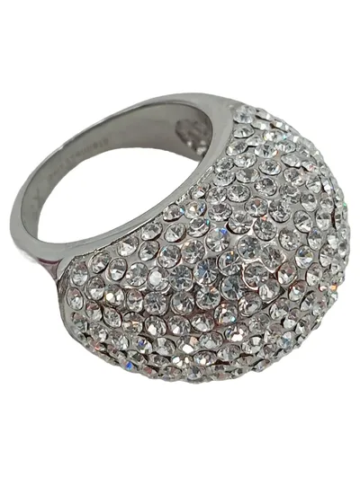 LR Joyce Damen Ring Silber Zirkonia Pavé Kuppel Cocktailring Elegant