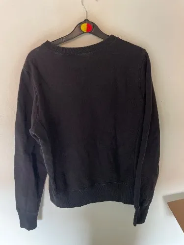 Champion Damen Pullover Gr. 38/M Schwarz Logo Print Casual Sportlich