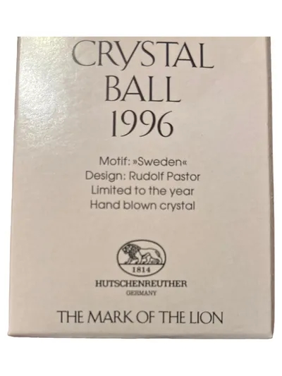 Hutschenreuther Weihnachtskugel Crystal Ball 1996 Sweden Kristall OVP