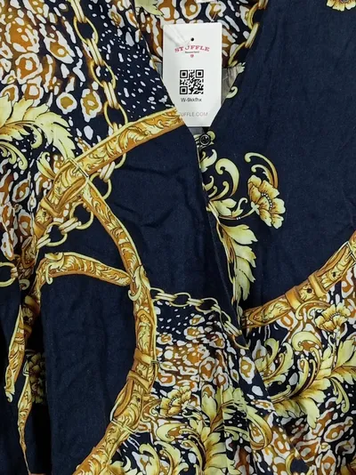 Alba Moda Damen Bluse Gr. 36 Barock Ketten Muster Elegant Langarm