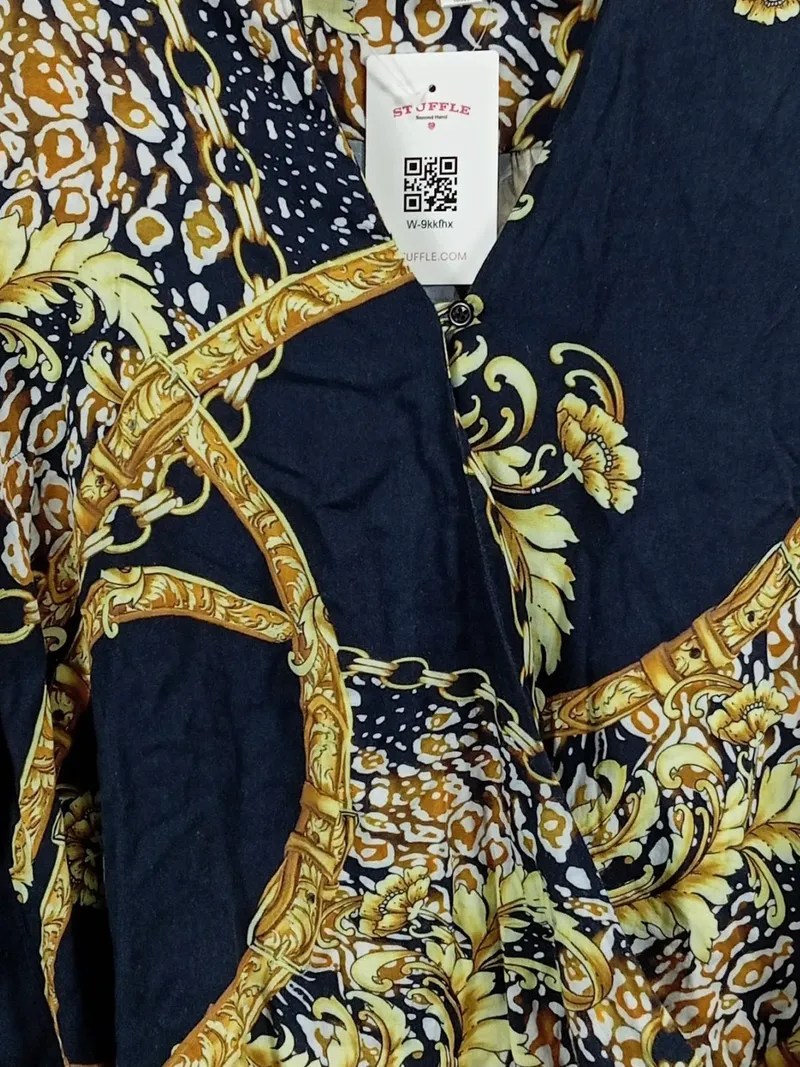Alba Moda Damen Bluse Gr. 36 Barock Ketten Muster Elegant Langarm 2