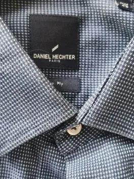 Daniel Hechter Herren Business Hemd Blau Kariert Gr. 54 XXL Baumwolle