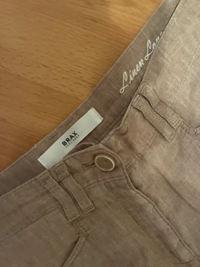 BRAX Damen Leinenhose Stoffhose Beige Gr. 36 W28 Casual Sommer