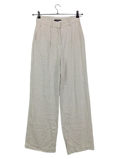 Vero Moda Damen Leinenhose Stoffhose W24 32 XXS Beige Wide Leg Sommer Casual