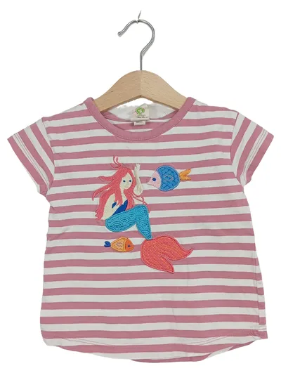 ALANA Kinder T-Shirt Gr. 92 Mädchen Meerjungfrau Streifen Rosa