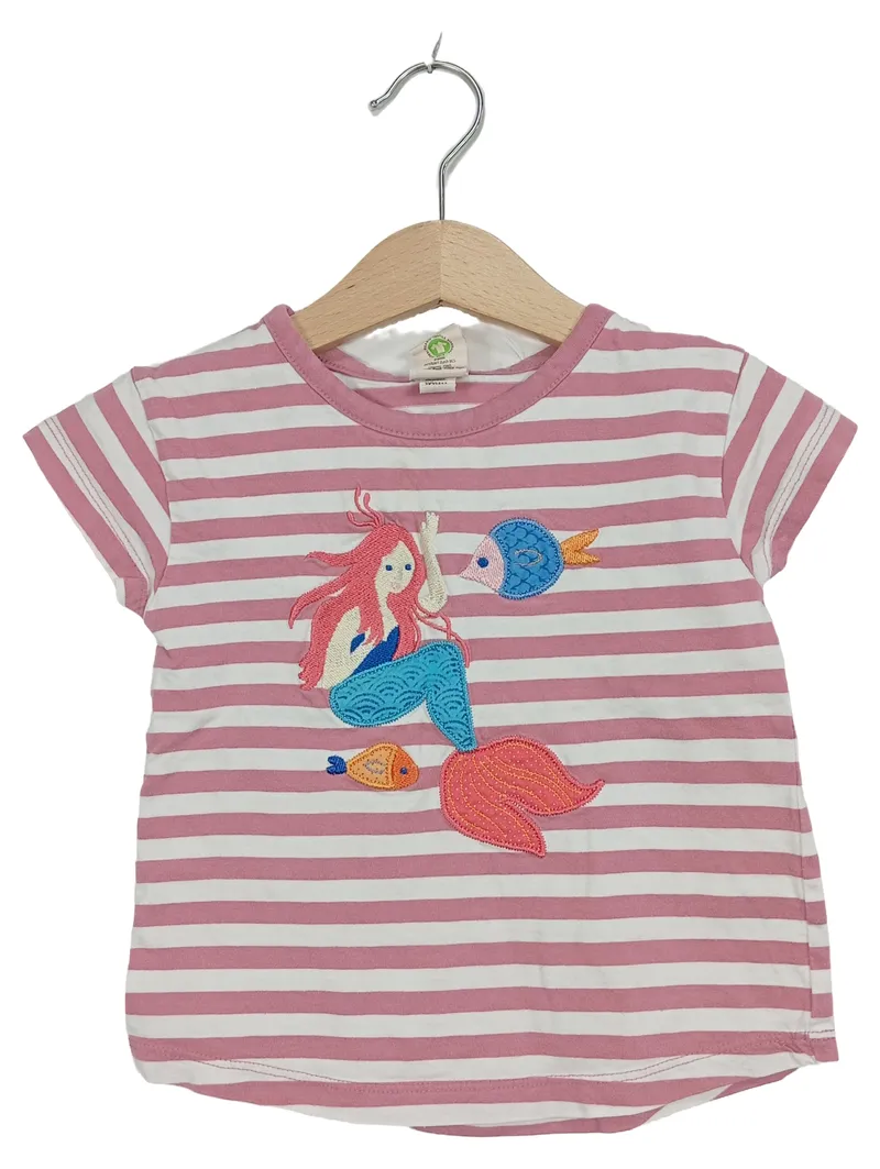 ALANA Kinder T-Shirt Gr. 92 Mädchen Meerjungfrau Streifen Rosa 1