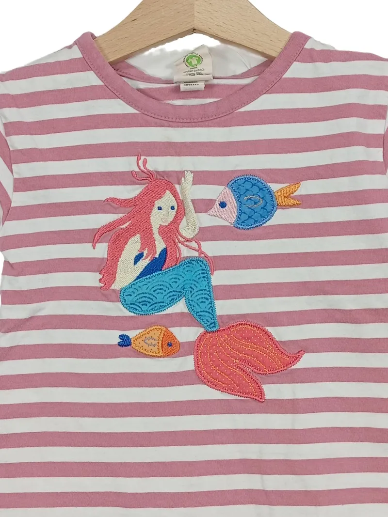 ALANA Kinder T-Shirt Gr. 92 Mädchen Meerjungfrau Streifen Rosa 3