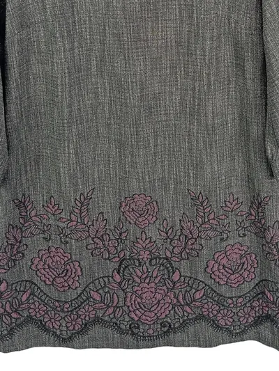 Ana Alcazar Damen Festliches Kleid Gr. 40 Grau Blumenmuster 3/4-Arm Elegant
