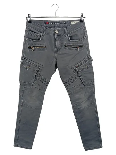 Cipo & Baxx Cargohose Herren Grau W29 Baumwolle Casual