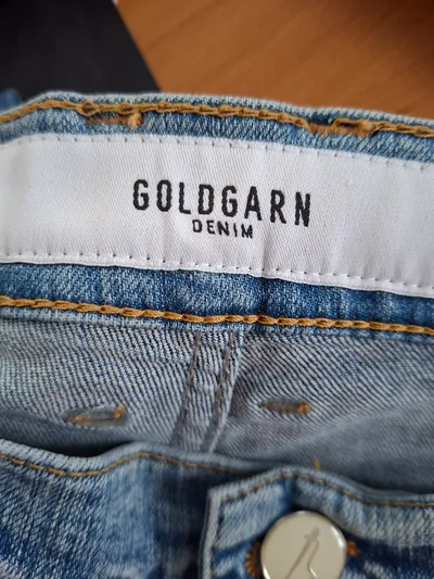 Goldgarn Denim August Relaxed Fit Destroyed Jeans Damen Gr. 30 W30 Blau