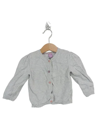 dopodopo Strickjacke Mädchen Gr. 86 Grau Baumwolle Casual Langarm