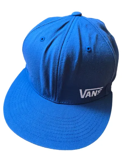 Vans Cap Herren Blau Uni Logo Streetwear Baumwolle Elasthan