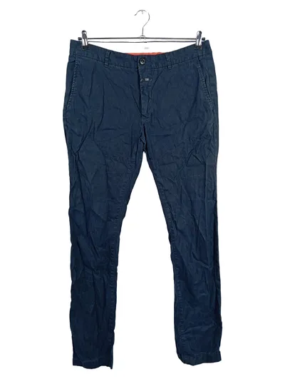 Closed Damen Stoffhose Chino Dunkelblau Gr. 44 W35 Leinen Baumwolle