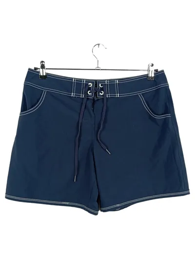 Seafolly Bikini Set Damen L Blau Maritim Seil-Muster Boardshorts