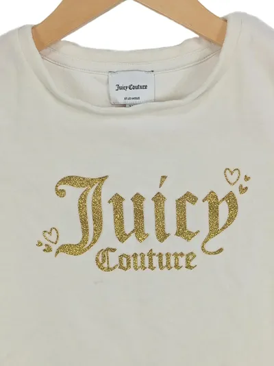 Juicy Couture Kinder T-Shirt Mädchen Beige 36 Monate Glitzer Rüschen