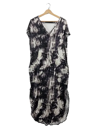 Apricot Damen Sommerkleid Freizeitkleid Schwarz Abstrakt Gr. 38 M