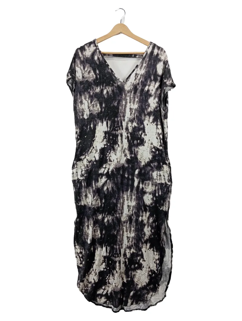 Apricot Damen Sommerkleid Freizeitkleid Schwarz Abstrakt Gr. 38 M 1