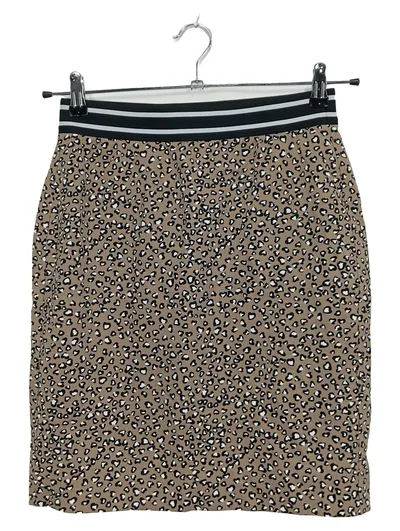 Marc Cain Jeansrock Damen Animal Print Beige Gr. 40/L Midirock Stretch