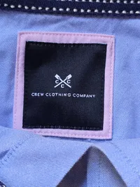 Crew Clothing Business Hemd Herren L Blau Langarm Uni Wolle 5