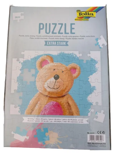 Folia Puzzle Extra Stark Blanko DIN A4 48 Teile zum Selbstgestalten Weiß