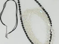 Silvity 7tlg Damen Schmuckset Halskette Ringe Strass Juwel Quaste Mehrfarbig 3