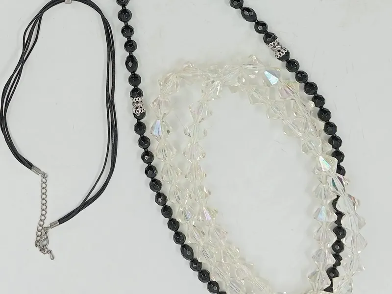 Silvity 7tlg Damen Schmuckset Halskette Ringe Strass Juwel Quaste Mehrfarbig 3