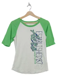 Aéropostale Damen T-Shirt Gr. 38/M Weiß Grün Kurzarm Casual 1