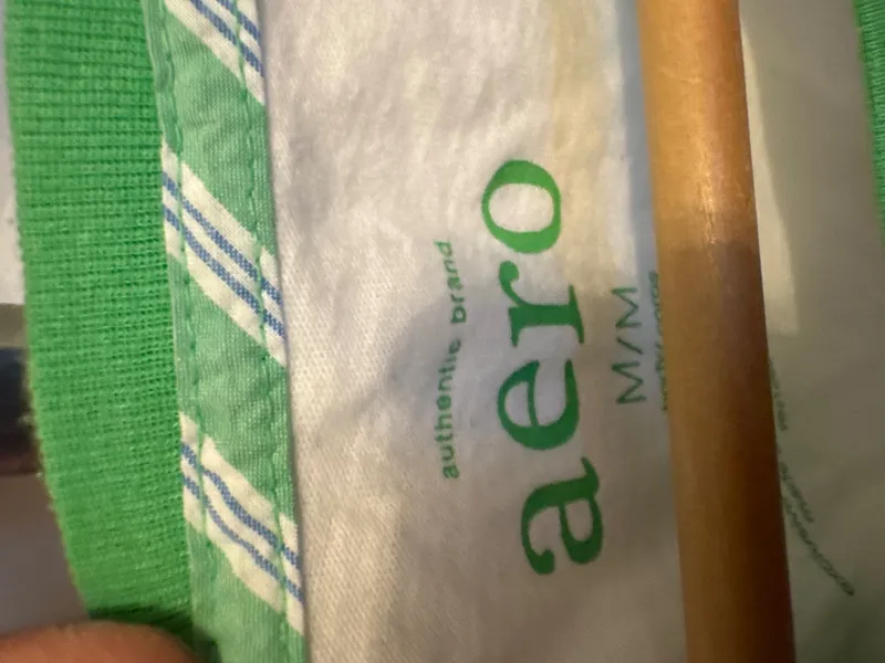 Aéropostale Damen T-Shirt Gr. 38/M Weiß Grün Kurzarm Casual 4