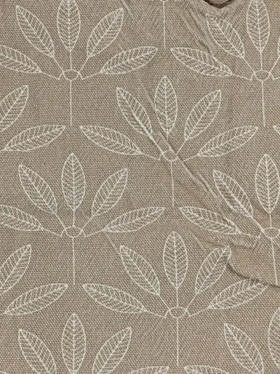 H&M Home Dekokissen Bezug 50x50 cm Beige mit Blattmuster Baumwolle