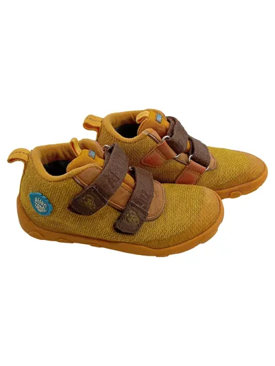 Affenzahn Kinder Lauflernschuhe Barfußschuhe Gelb Braun Gr. 29 Klettverschluss