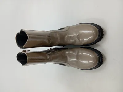 Vitaform Damen Stiefelette Beige Lacklederimitat Gr. 41 Casual