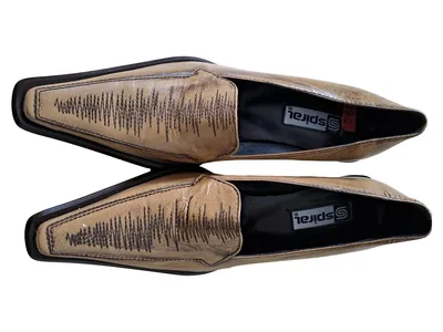 Spiral Damen Pumps Gr. 37 Braun Klassisch Spitz Blockabsatz