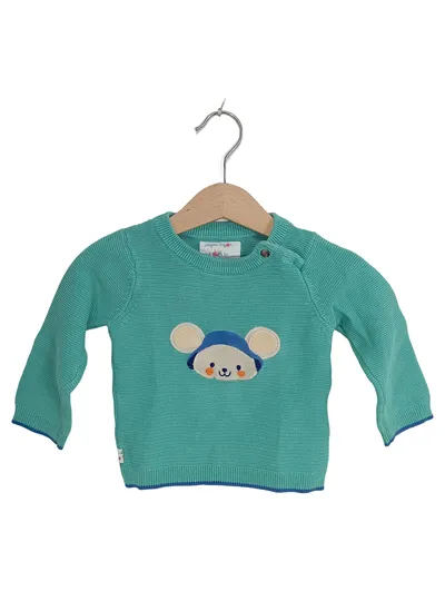 Sergent Major Baby Pullover Gr. 74 Türkis Bär Strickpullover