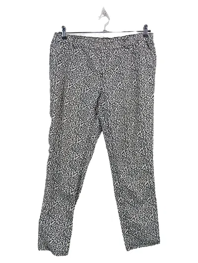 Ulla Popken Damen Stoffhose Leopardenmuster Gr. 44x46 Animal-Print Mehrfarbig