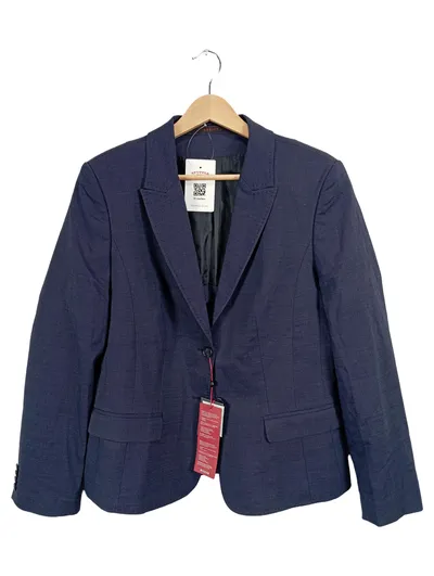 Greiff Blazer Damen Blau Meliert Business Schurwolle Gr. 40 L 67cm
