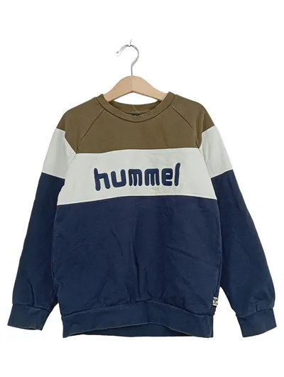 Hummel Sweatshirt Kinder Logo Print Mehrfarbig Langarm Baumwolle Gr. 134